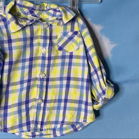 Gymboree- Yellow & Blue Button Up Top 12-18M - Picture 3 of 8